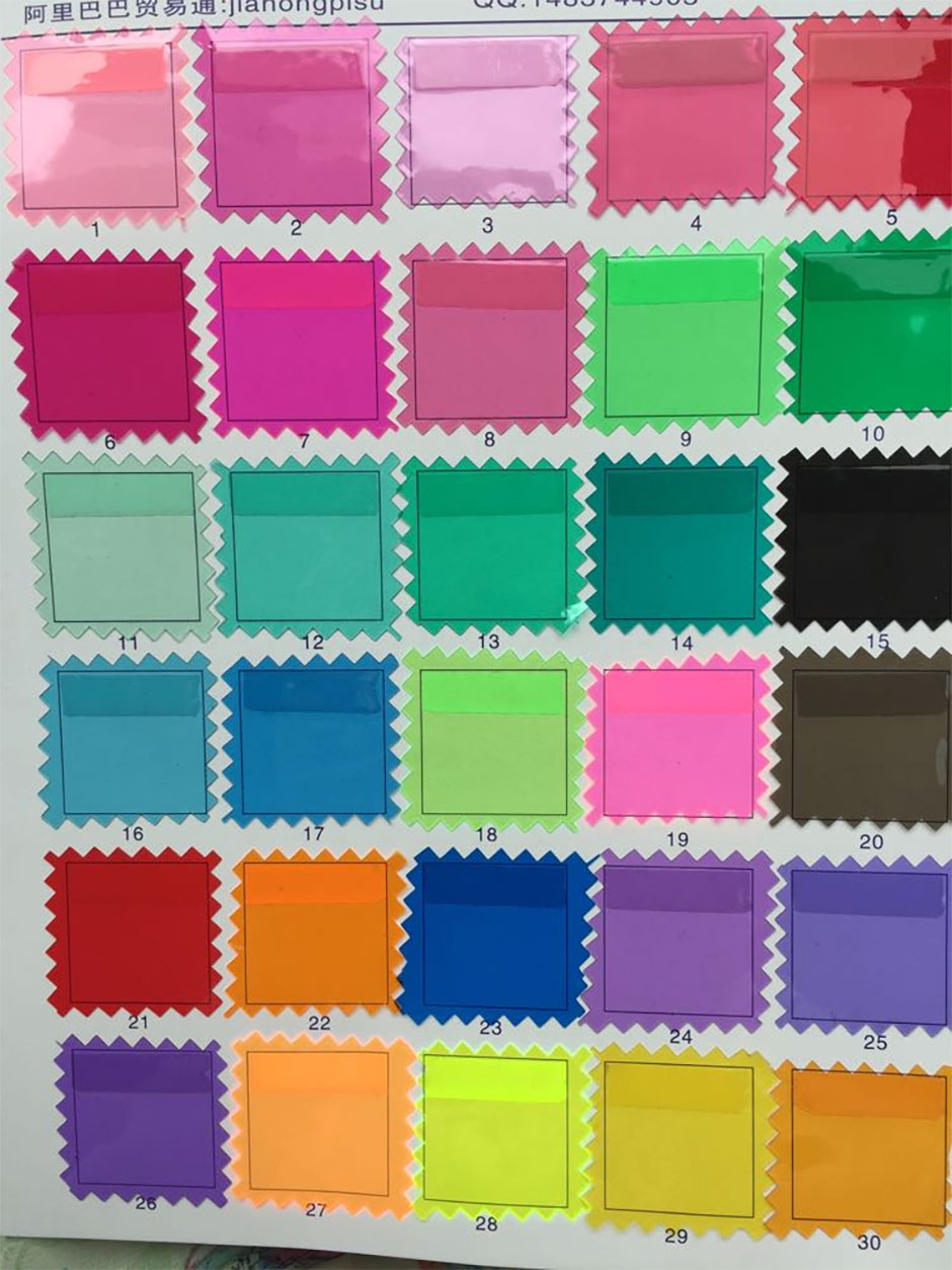 Pilihan warna bahan PVC